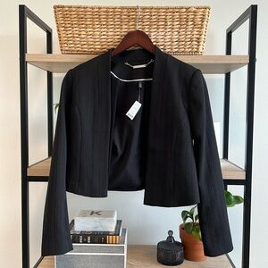 NWT White House Black Market Woven Textured Jacquard Cropped Blazer Jacket, 4